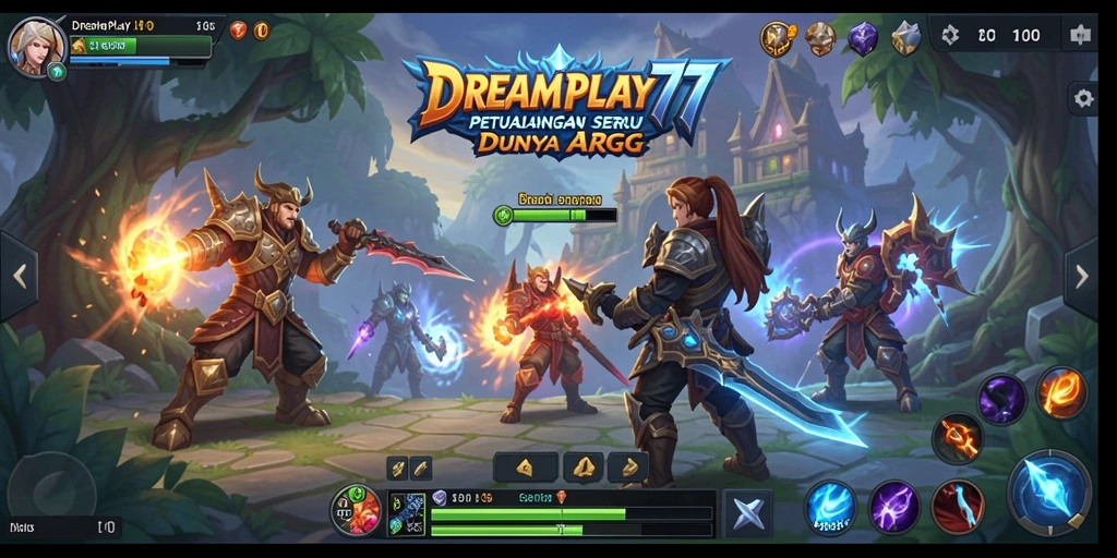 Screenshot gameplay menunjukkan aksi seru di dunia <strong>DREAMPLAY77</strong>.