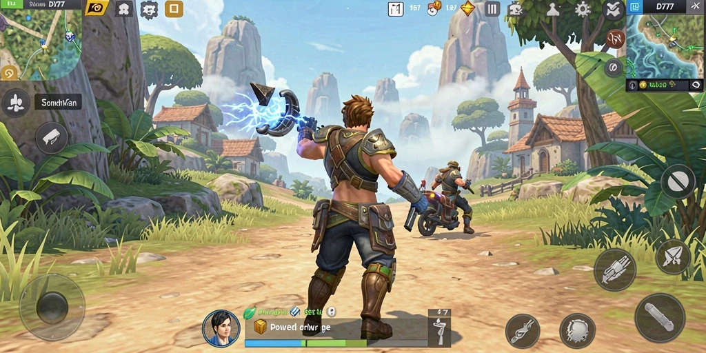 Screenshot utama DY777 menampilkan gameplay Open World yang mengesankan.