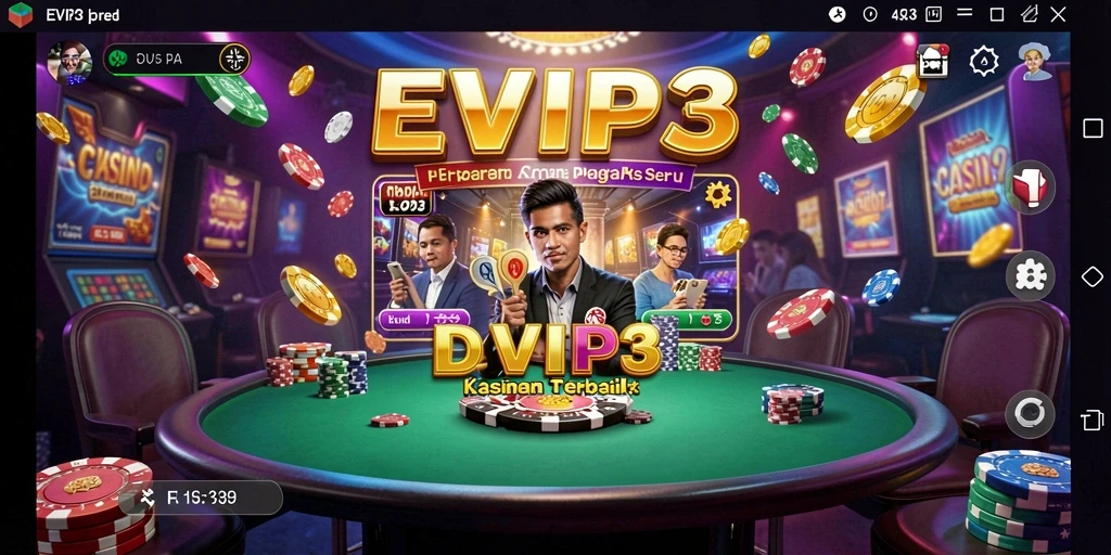 Tangkapan layar gameplay EVIP3 dengan aksi permainan Kasino yang intens.