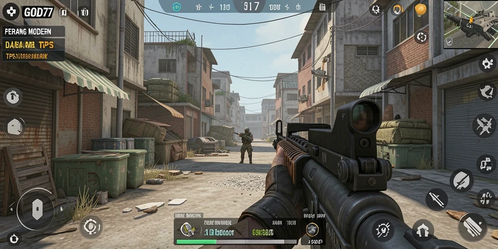 Gameplay seru dalam GOD77 dengan aksi tembak-menembak yang intens.
