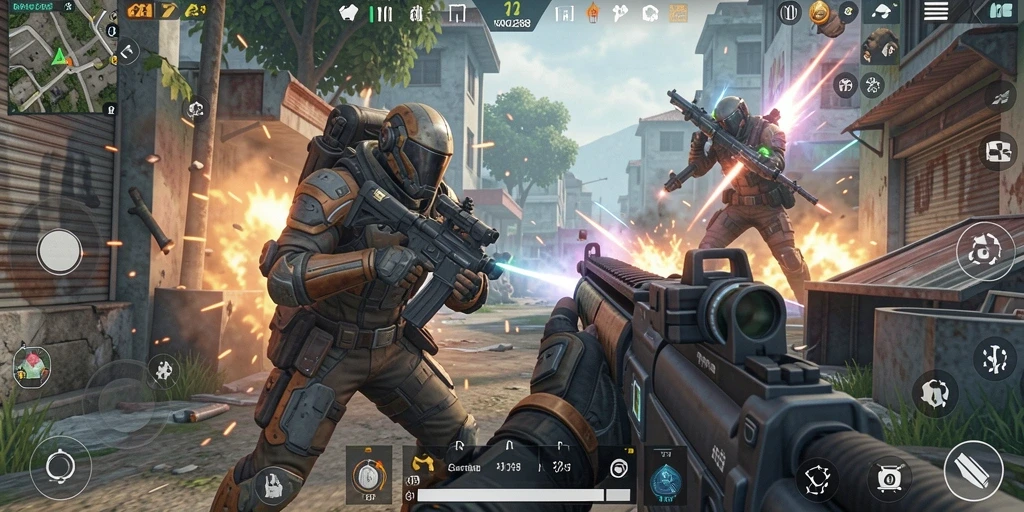 Tampilan menunjukkan aksi seru dalam game TPS KOKO288.