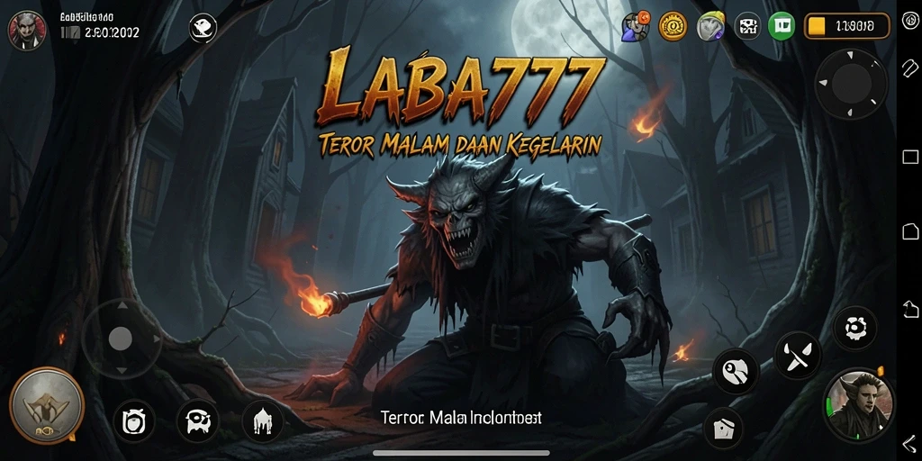 Tangkapan layar utama LABA777 menampilkan suasana gameplay Horror yang mencekam.