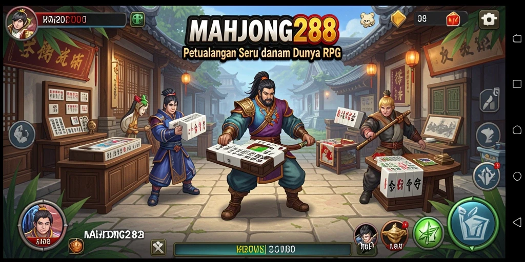 Screenshot menampilkan petualangan seru dalam gameplay RPG MAHJONG288.