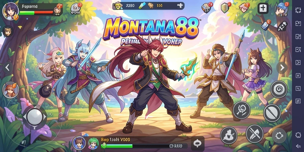Tampilan gameplay MONTANA88 yang penuh aksi dan warna.