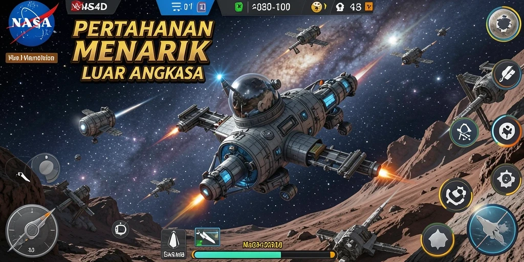 Tangkapan layar gameplay Tower Defense yang seru di NASA4D.