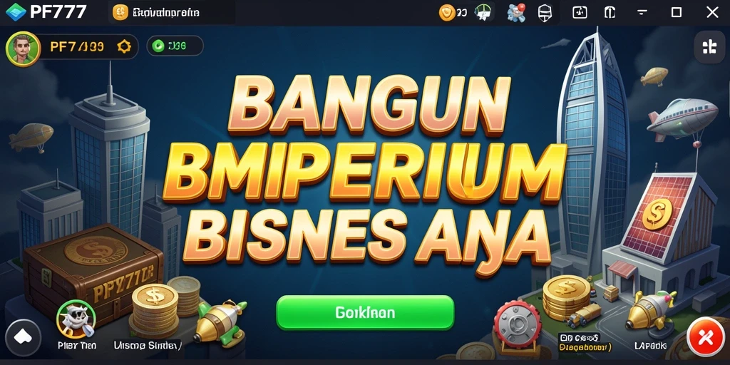 Screenshot gameplay PF777 yang menunjukkan strategi bisnis dan manajemen.