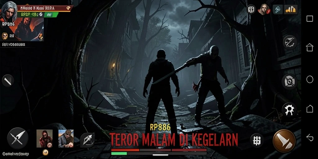 Tampilan gameplay menyeramkan dari RP886 dengan suasana menakutkan.