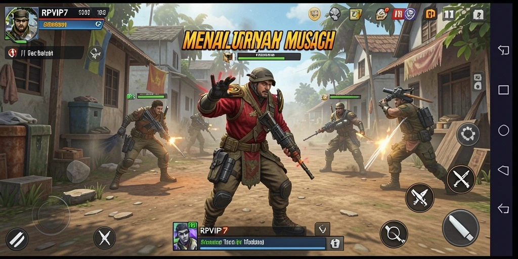Screenshot RPVIP7 menunjukkan aksi strategi yang mendebarkan.
