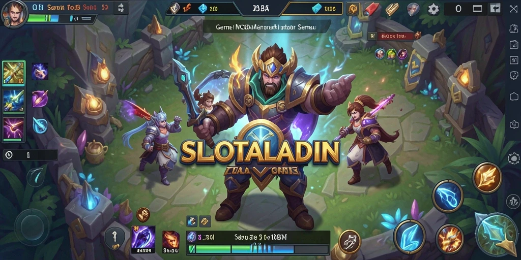 Gameplay seru SLOTALADIN dengan pertarungan intens antar pemain.